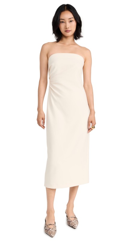 Vince Strapless Draped Dress Black