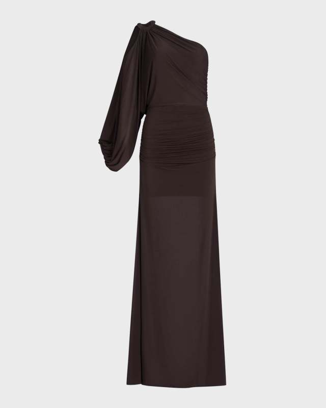 Farah One-Shoulder Column Maxi Dress