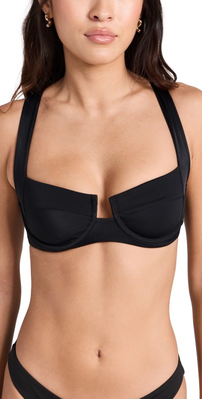 Peixoto Chloe Bikini Top Black