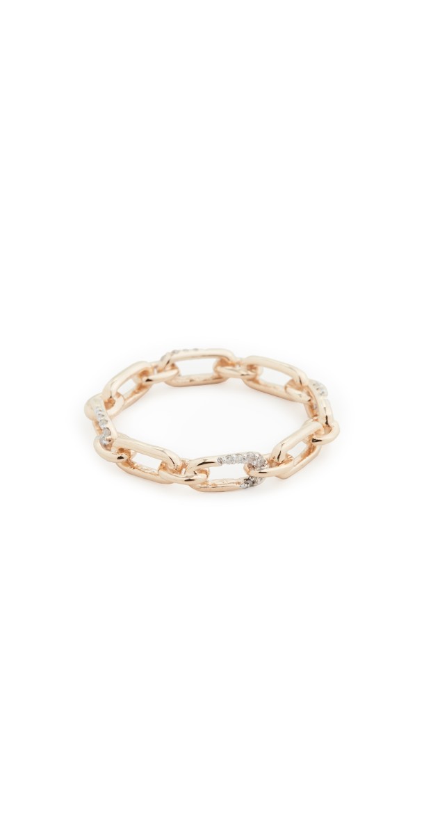 Adina Reyter 14k Pave Interlocking Link Ring Yellow