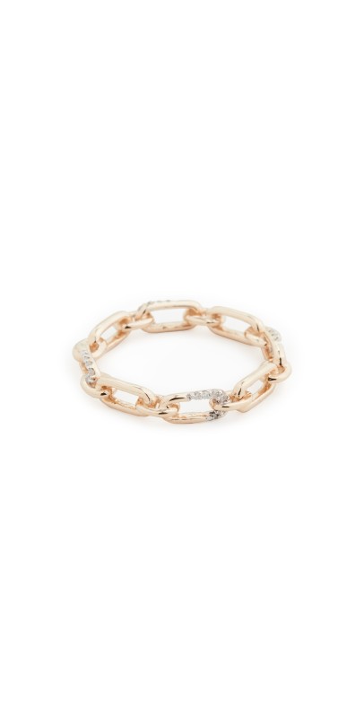 Adina Reyter 14k Pave Interlocking Link Ring Yellow