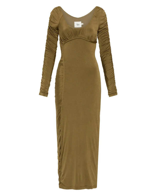 Cini Gathered Midi Dress