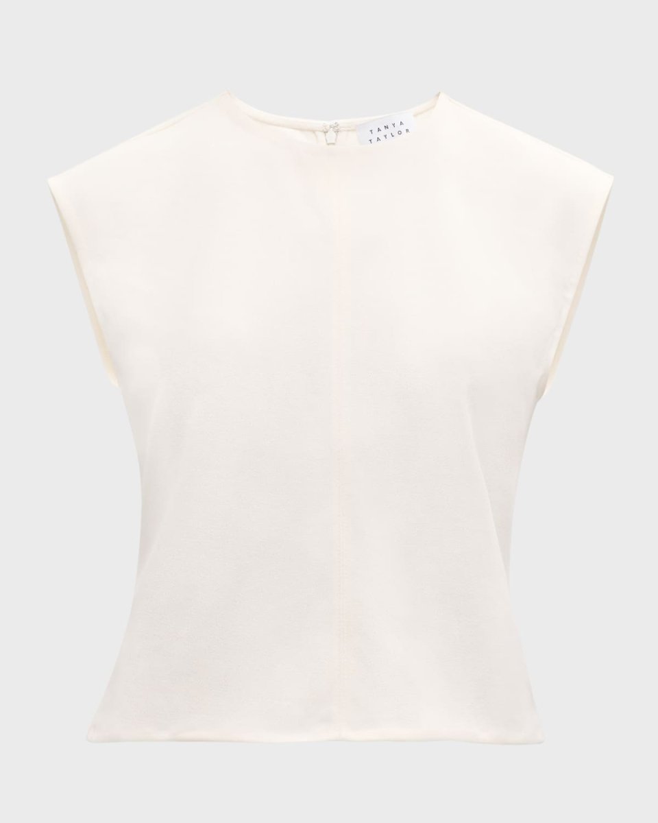 Rosalind Draped Cap-Sleeve Top