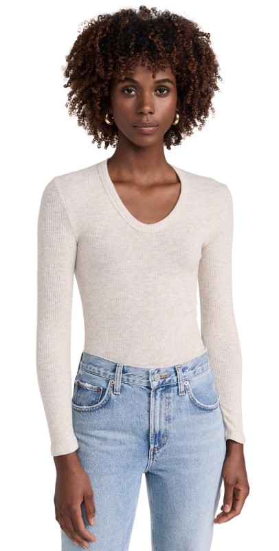 perfectwhitetee Whitney Sweater Heather Oatmeal