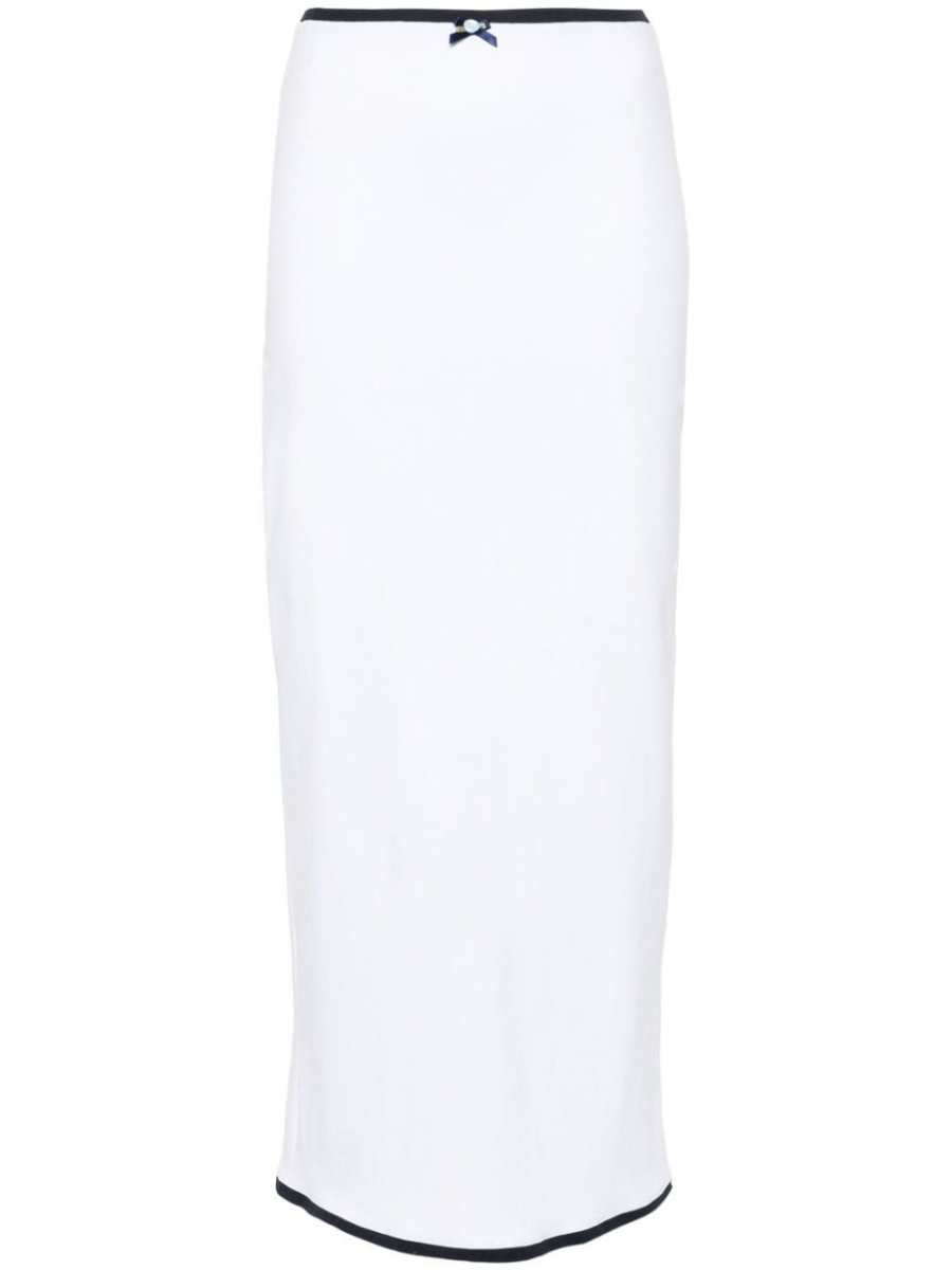 contrast-trim maxi skirt