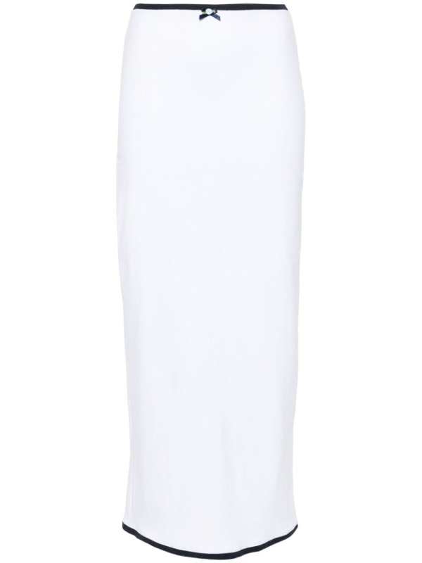 contrast-trim maxi skirt