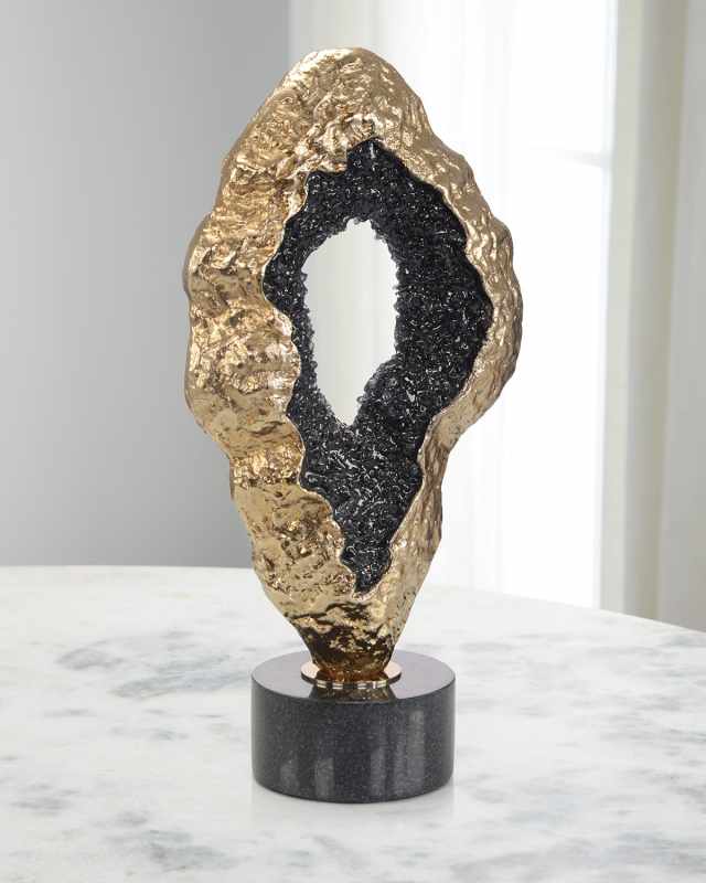 Fluctuating Black Geode Sculpture