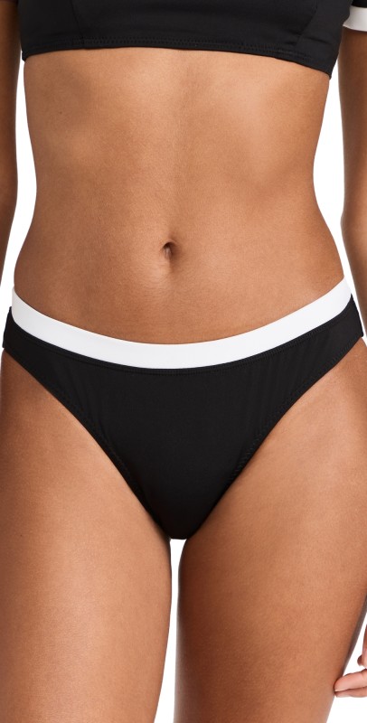 STAUD Gemma Bikini Bottoms Black/White