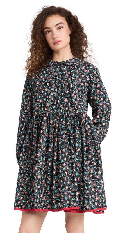 Molly Goddard Phoebe Dress Black Floral