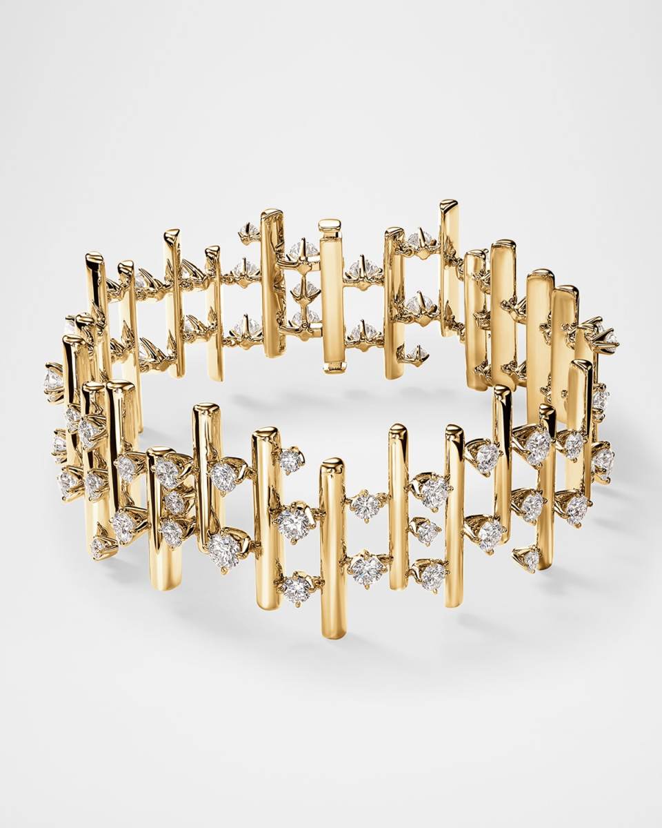 Barre Small 18K Yellow Gold Multi-Row Diamond Bracelet