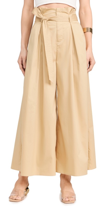 L'AGENCE Lowen Paperbag Crop Pants Croissant