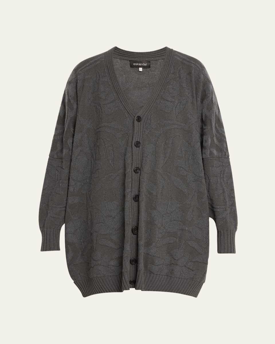 V-Neck Cashmere Cardigan (Long Plus Length)