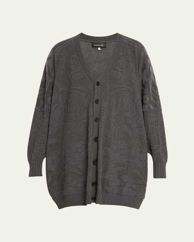 V-Neck Cashmere Cardigan (Long Plus Length)