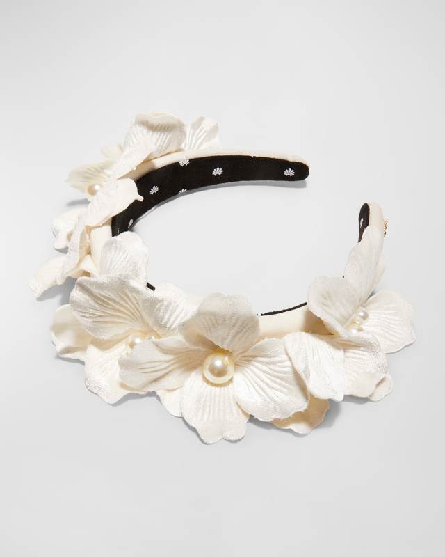 Magnolia Applique Velvet Headband