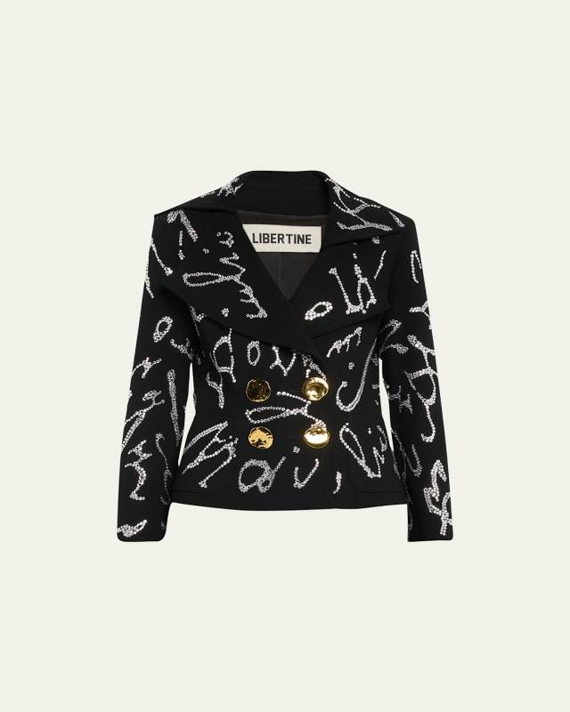 Lacroix Darling Crystal Asymmetrical Lapel Jacket