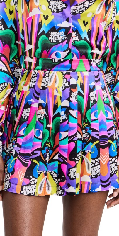 Sergio Hudson Pleated Skirt Print