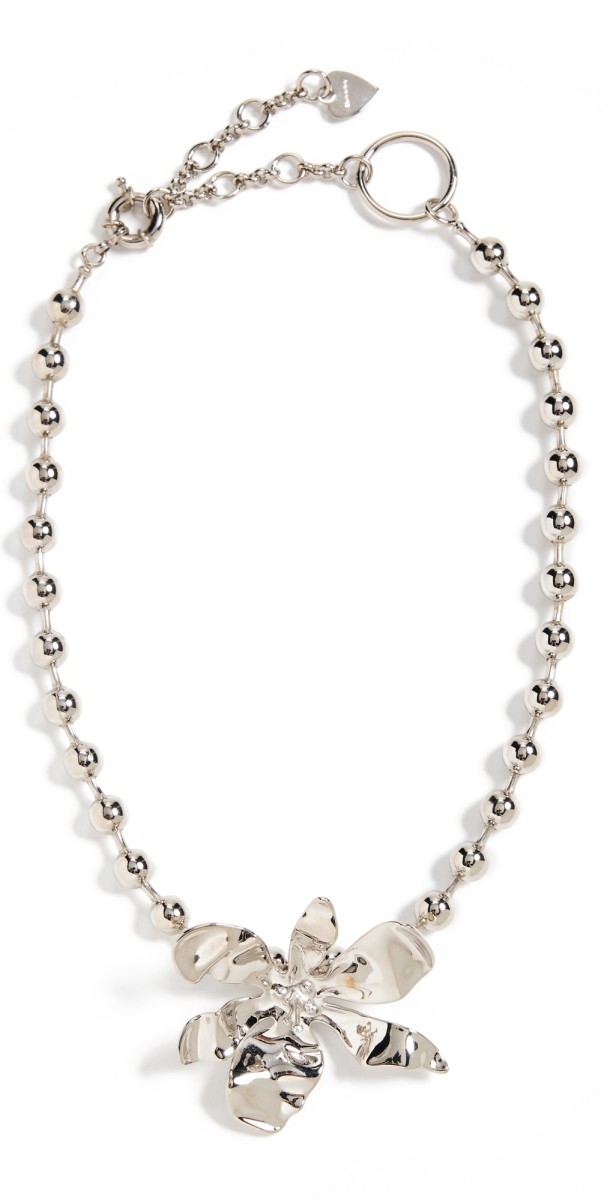 Acne Studios Flower Necklace Silver