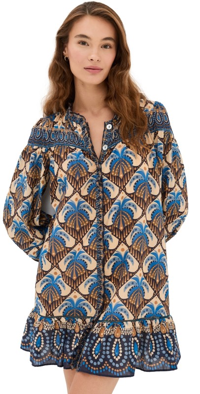 FARM Rio Cocopalm Beige Mini Dress Cocopalm Beige