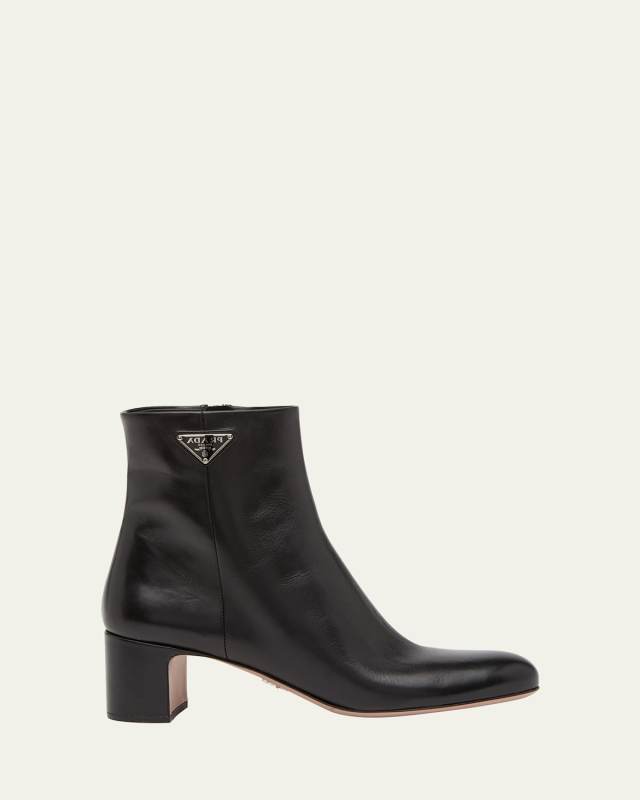 Leather Zip Ankle-Booties