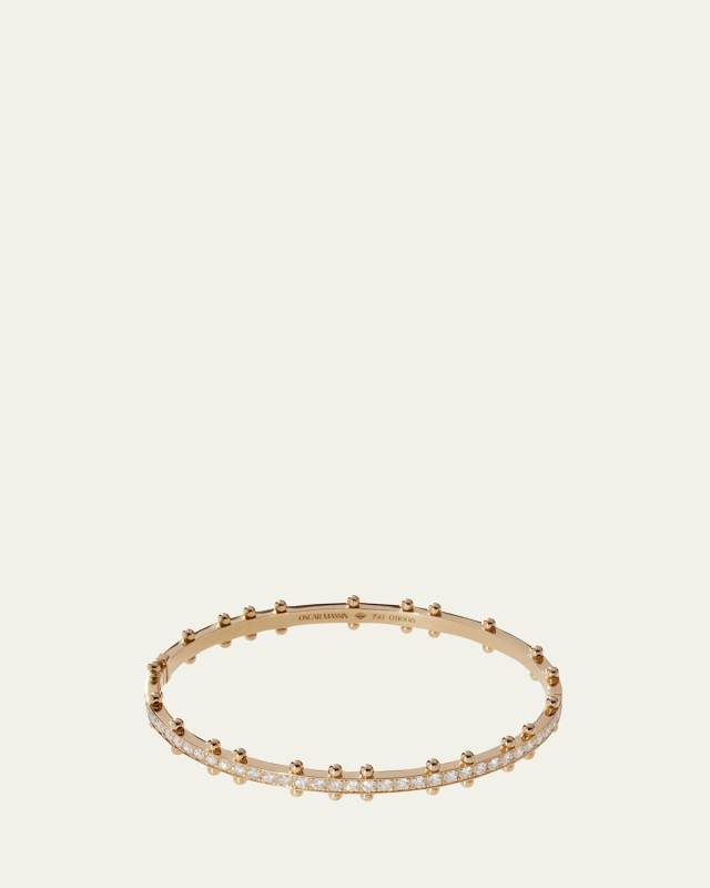 Beaded 18K Recycled Gold and Lab Grown Diamond Bangl