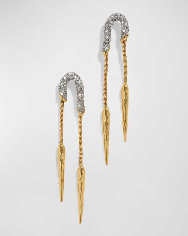 Solanales Crystal Chained Spear Earrings