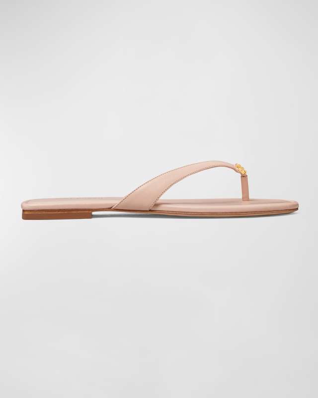 Capri Leather Medallion Flip Flop Sandals
