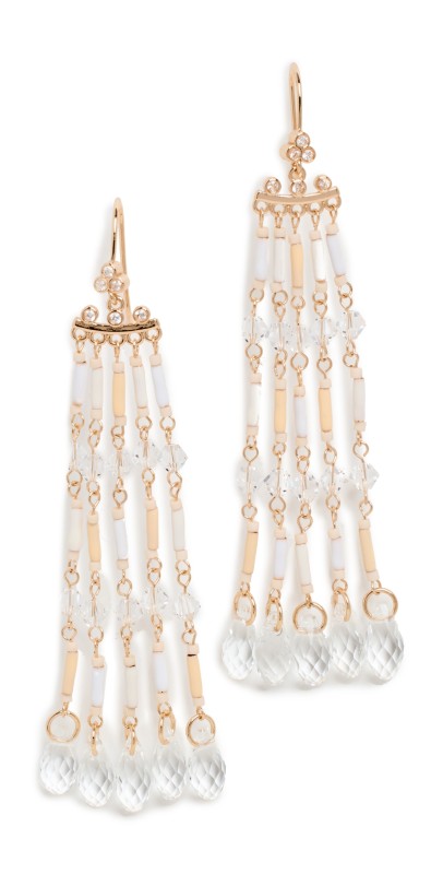Roxanne Assoulin Fairy Dust Swing Earrings Cream/Crystal