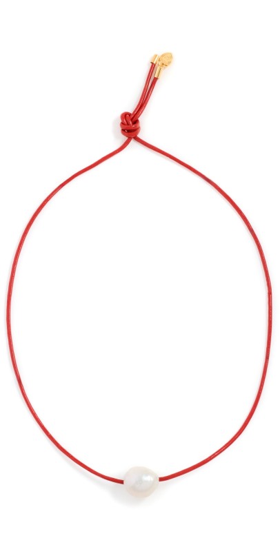 HART Cherry Red Pearl Cord Necklace Red/Pearl