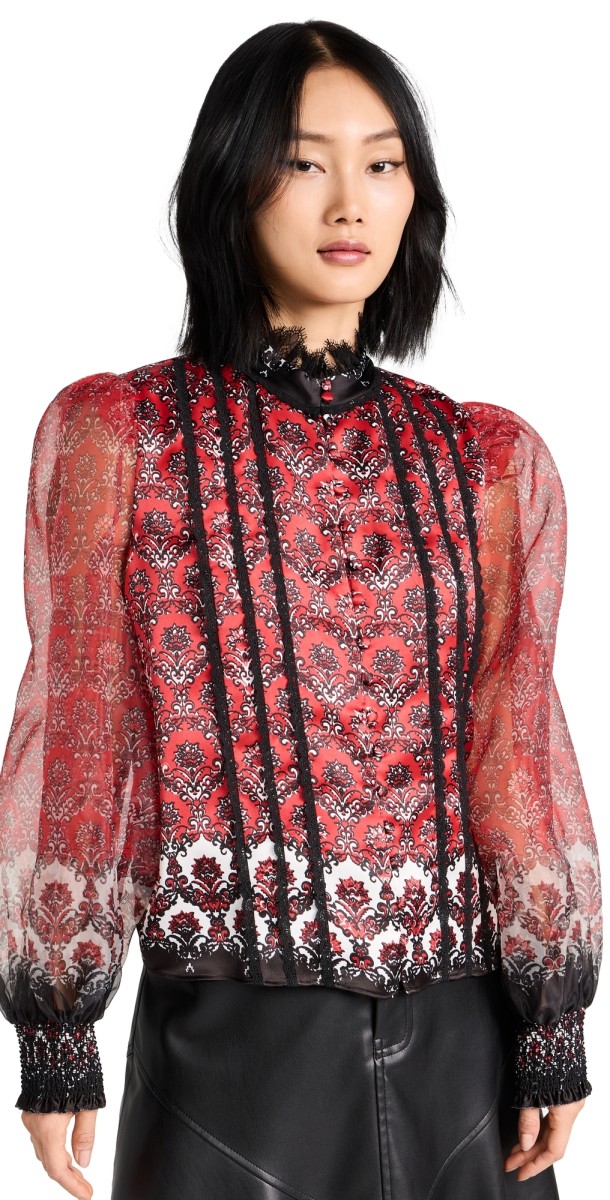 alice + olivia Bettina Top Allure Medallion