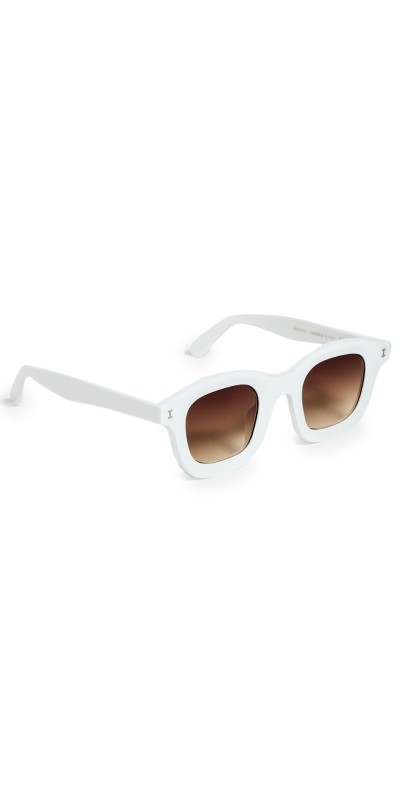 Illesteva George White Sunglasses White w/ Brown Flat Gradient