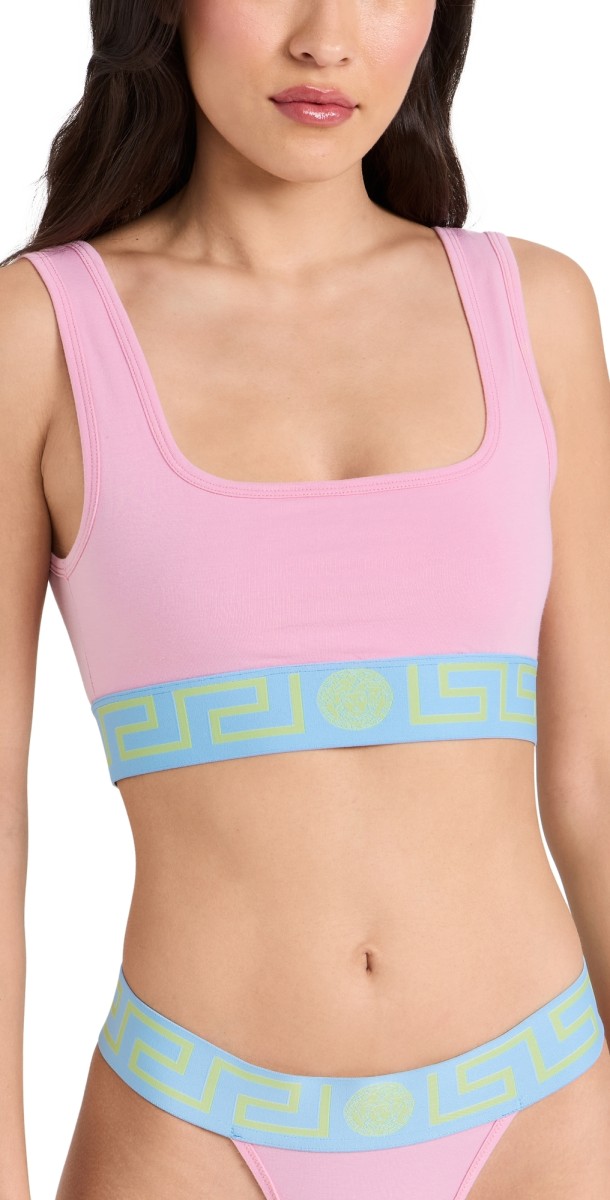 Versace Underwear Jersey Top Pastel Pink/Pastel Blue
