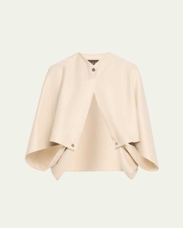 Buttoned Cashmere Cape