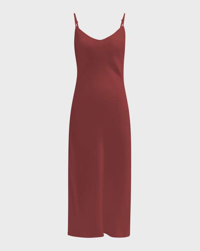 Taylor Bias-Cut Silk Midi Dress