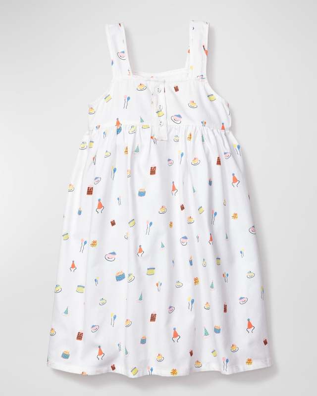Girl's Charlotte Birthday Cake-Print Nightgown, Size 6M-14