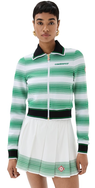 Casablancatripe Track Jacket White/Evergreen