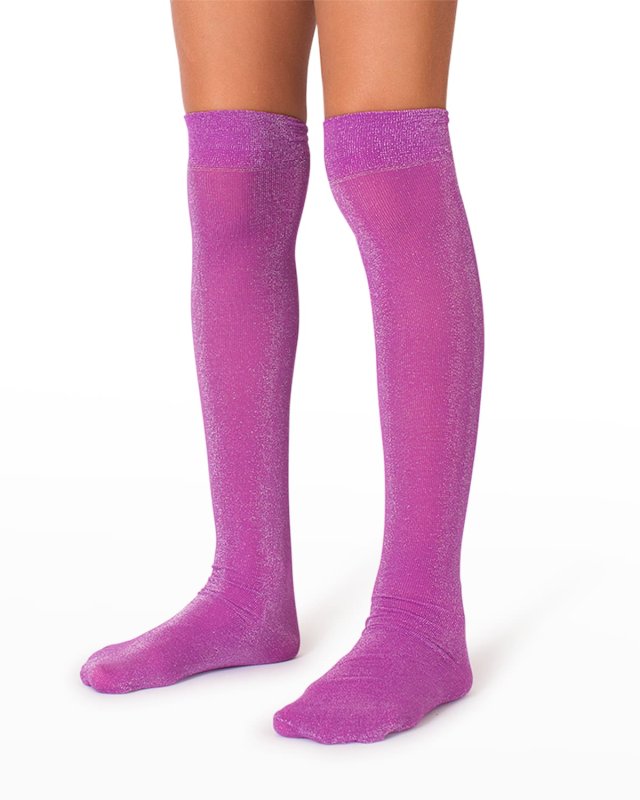 Kid's Glitter Knee-High Socks, Size 2-1