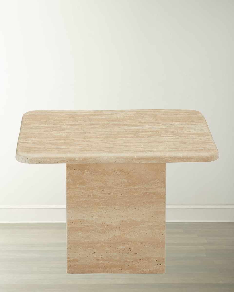 Travertine Small Nesting Table, 12.5"