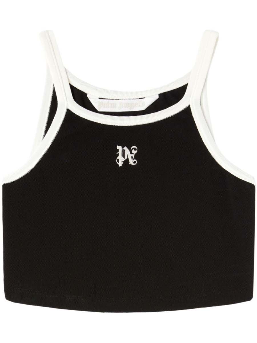 PA monogram cropped tank top