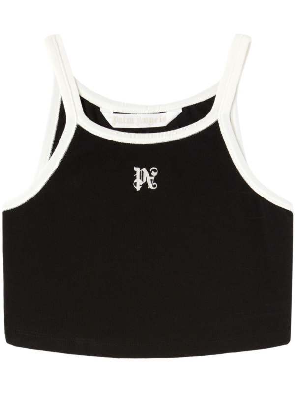 PA monogram cropped tank top