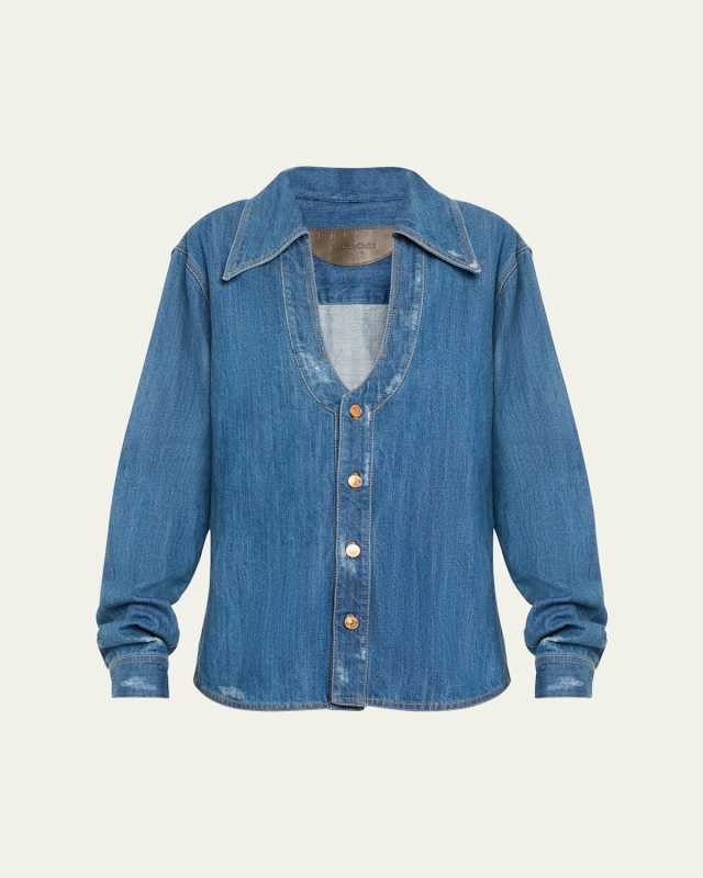 St Elizabeth Distressed Denim Shirt