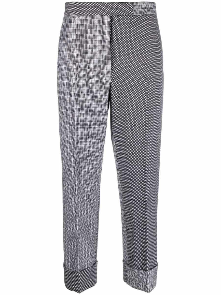 patchwork tailored trousers