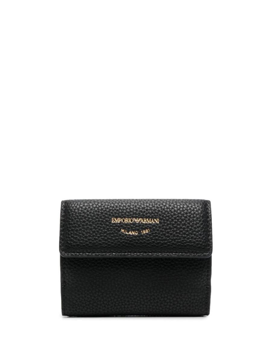 faux-leather tri-fold wallet