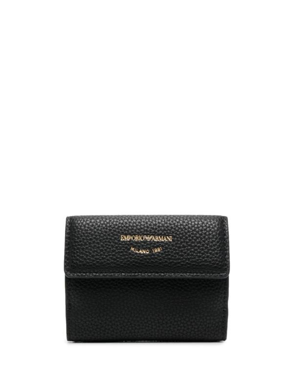 faux-leather tri-fold wallet