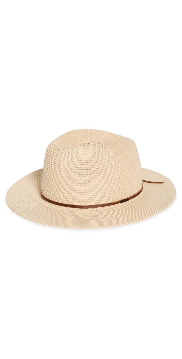 Brixton Wesley Straw Packable Fedora Tan