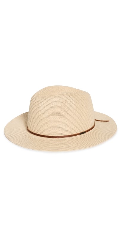 Brixton Wesley Straw Packable Fedora Tan