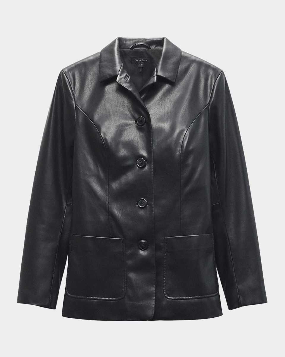 Drew Faux Leather Blazer