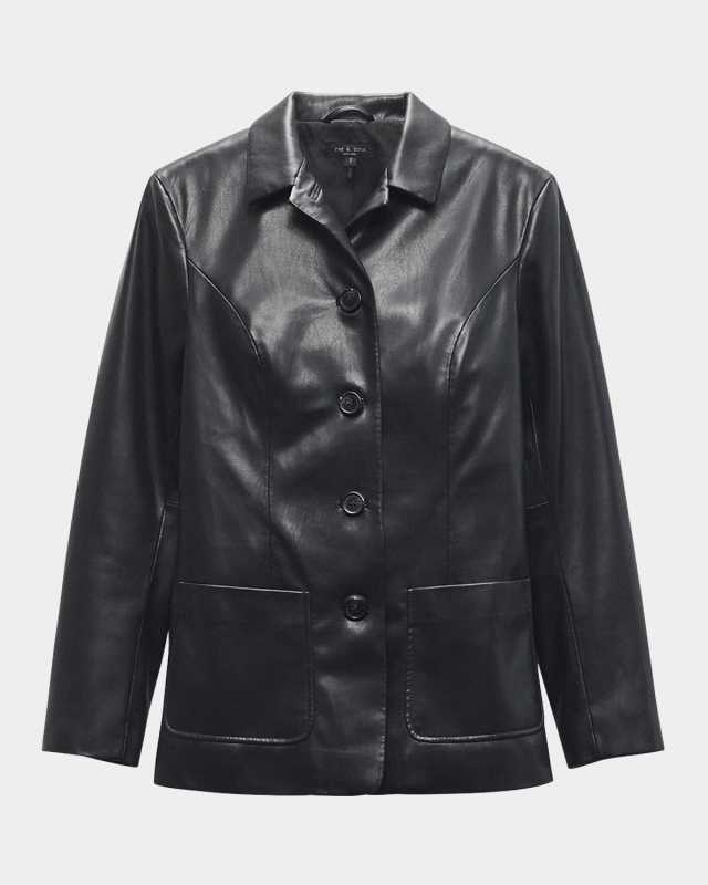 Drew Faux Leather Blazer