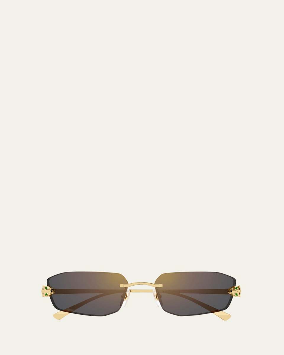 Rimless Metal Cat-Eye Sunglasses