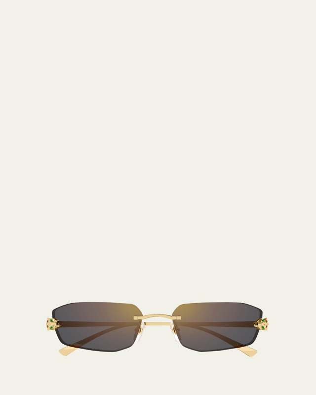 Rimless Metal Cat-Eye Sunglasses