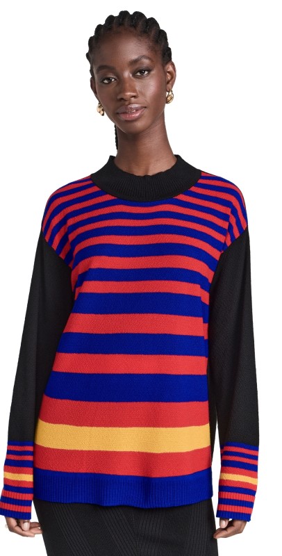 Victor Glemaud Striped Crew Neck Sweater Multi-Color